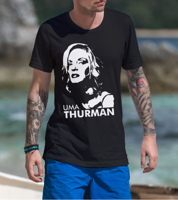 UMA THURMAN Pop Culture Icon Stencil T-Shirt