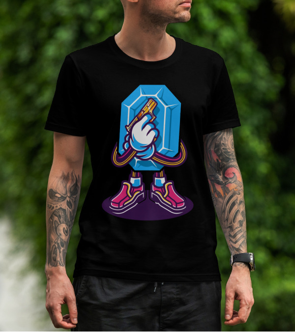 Used To Be Cool Vector Crystal Cartoon Gun Sneakers T-Shirt