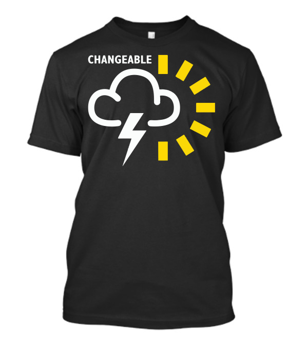 Changeable Weather Forecast Cloud Lightning Sun T-Shirt