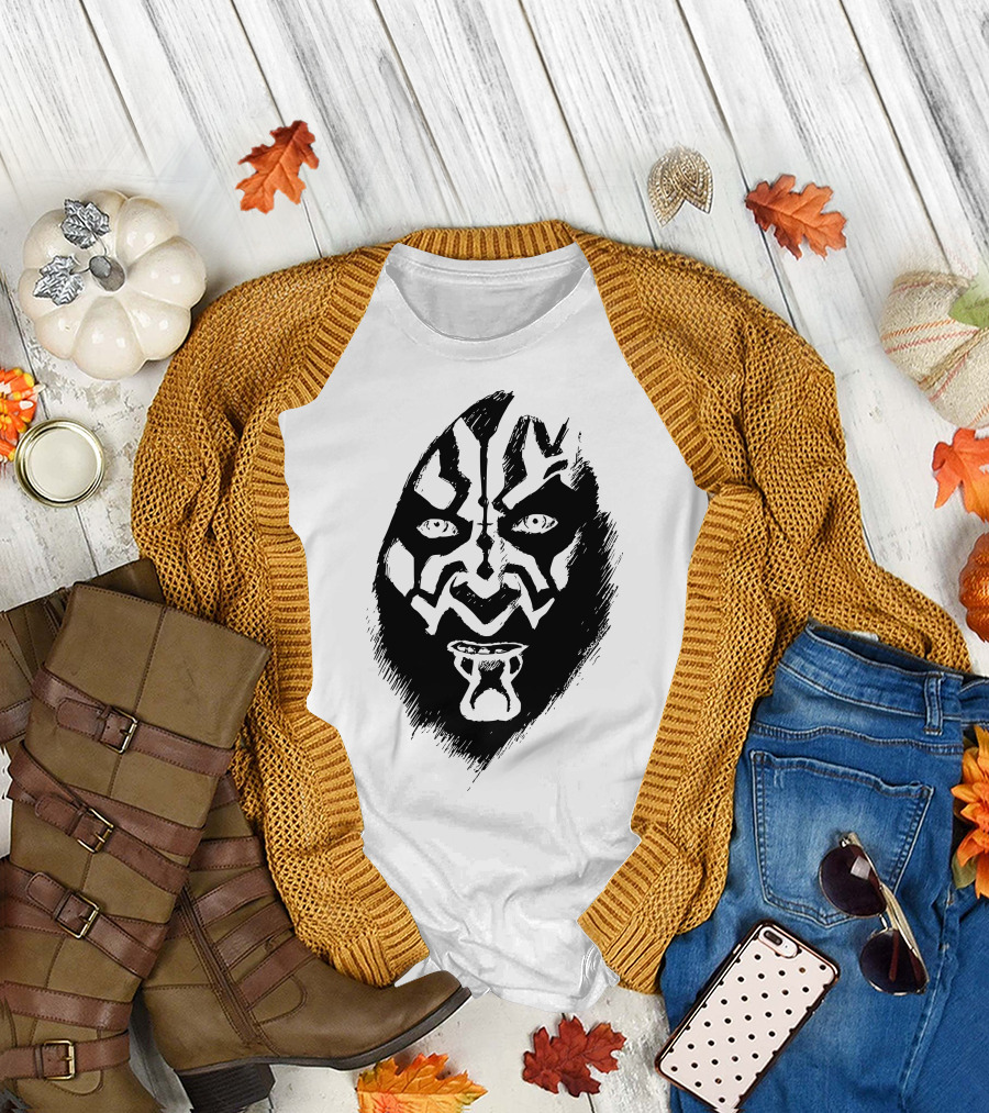 Darth Maul Face Mask Design Star Wars Villain Character T-Shirt