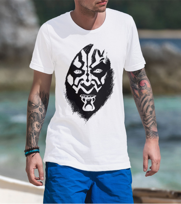 Darth Maul Face Mask Design Star Wars Villain Character T-Shirt