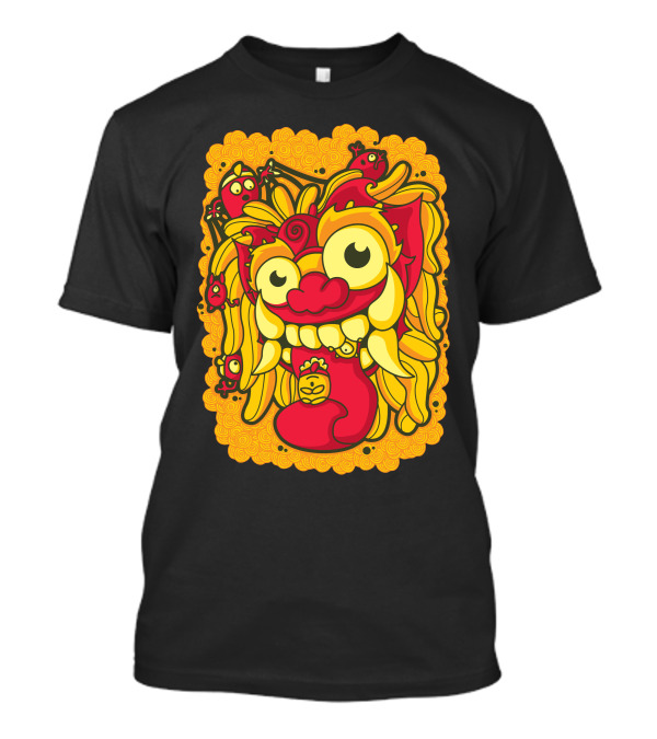 Leak Monster Cartoon With Yellow And Red Loopy T-Shirt