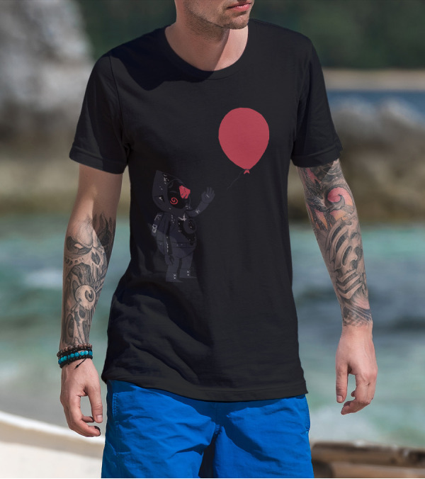 The Balloon Fairy In Black Suit With Red Balloon T-Shirt