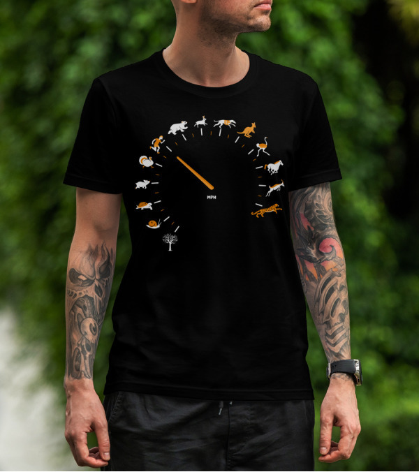 As Fast As I Can Speedometer Animal Icons MPH T-Shirt