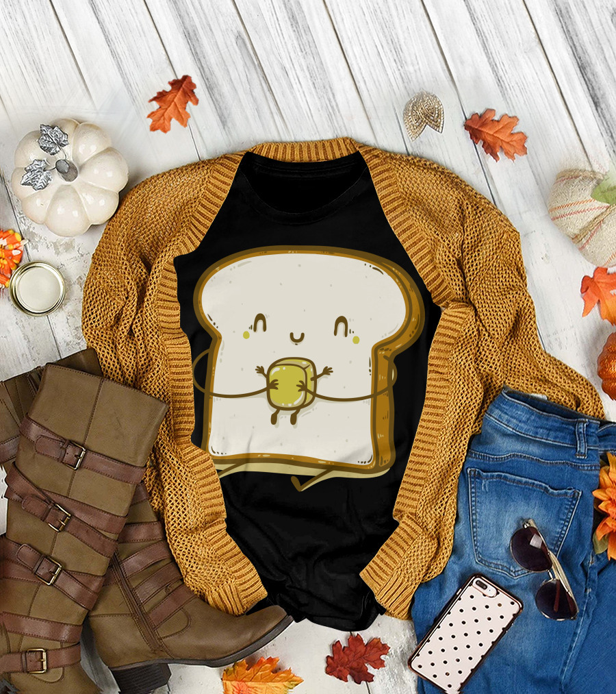 Bread and Butter Cute Cartoon Hug T-Shirt