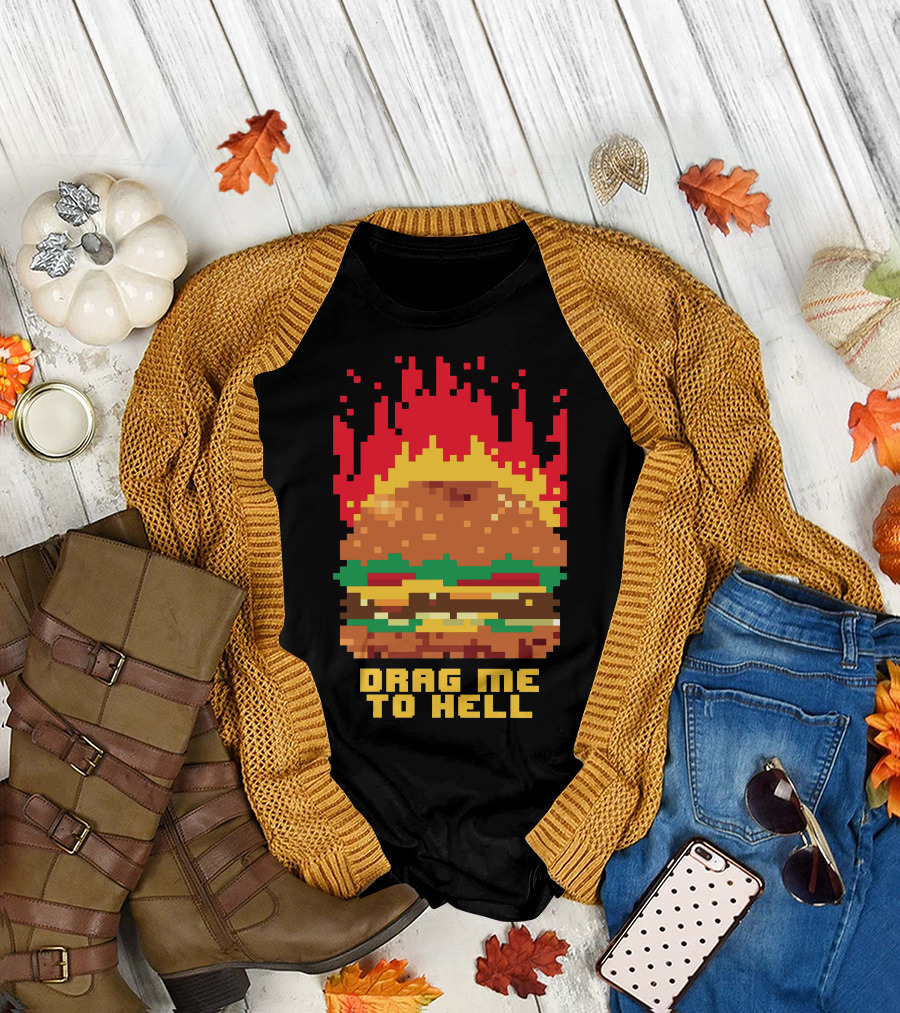 Drag Me to Hell Burger Fever Pixel T-Shirt