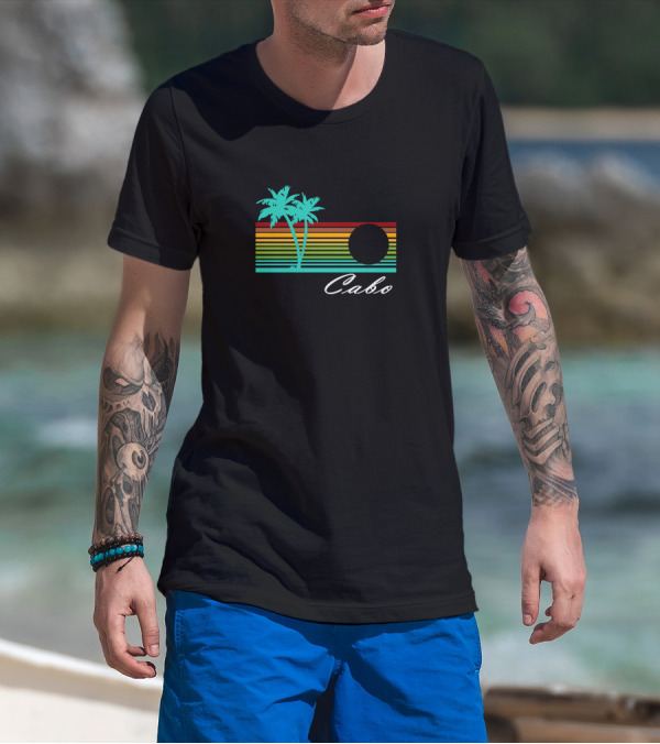 Cabo San Lucas Tropical Sunset Palm Trees T-Shirt