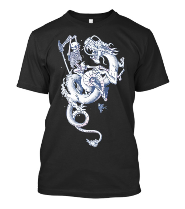 Skeleton Warrior With Dragon Mount - Caged II A Prequel T-Shirt