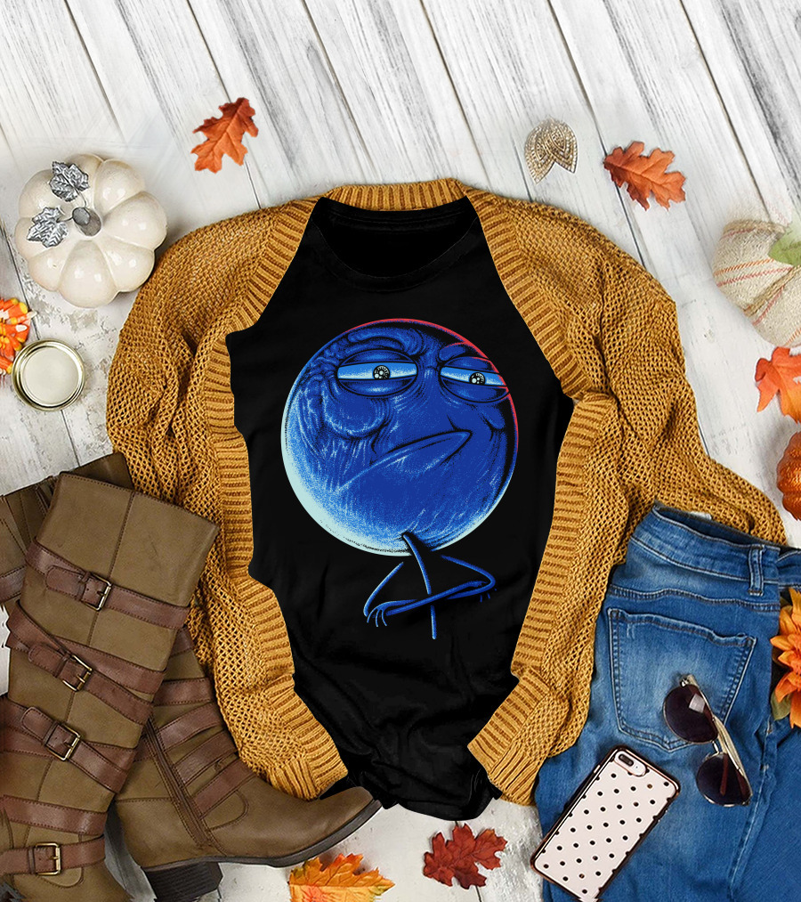 Challenge Accepted Meme Face Red Blue Outline T-Shirt
