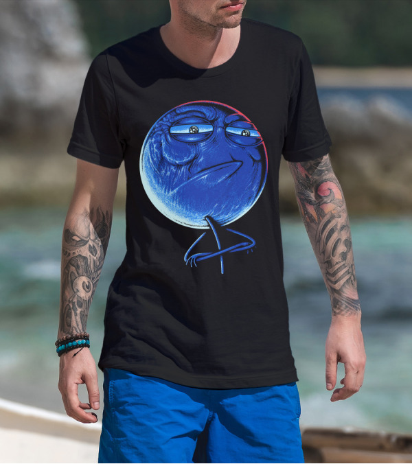 Challenge Accepted Meme Face Red Blue Outline T-Shirt