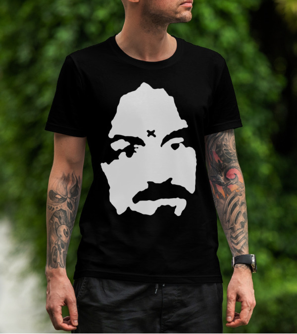Charles Manson Face Outline With Forehead T-Shirt