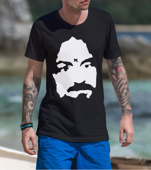 Charles Manson Face Outline With Forehead T-Shirt