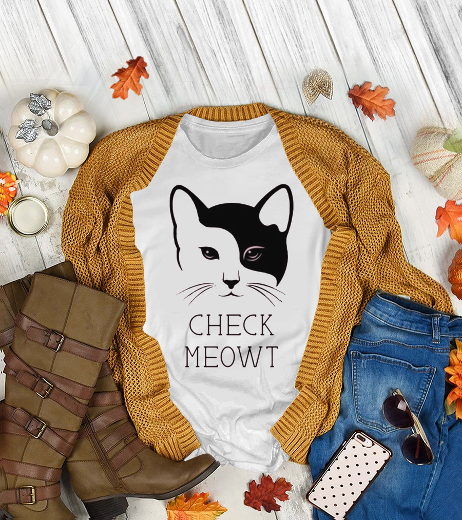 Check Meowt Cat Face T-Shirt