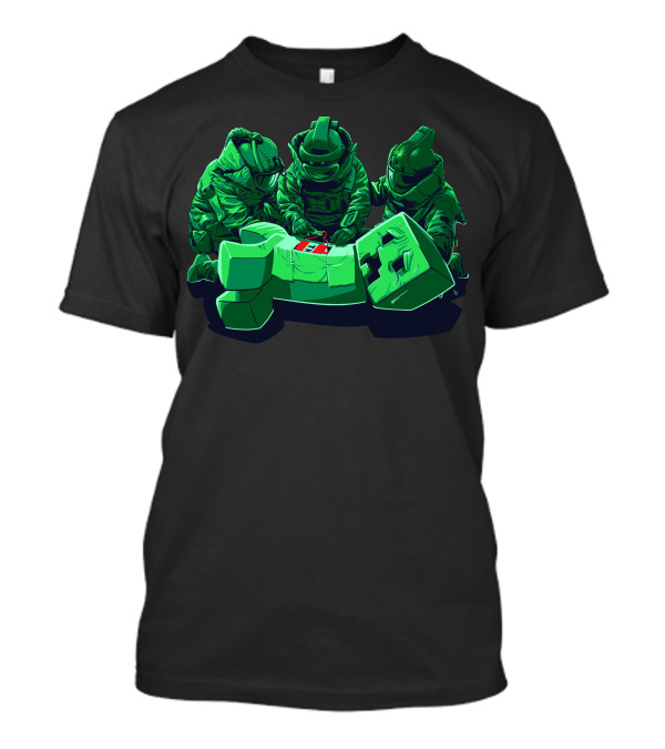 Creeper Squad Medical Emergency Astronauts Minecraft Scene T-Shirt