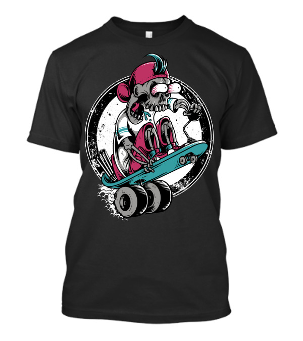 Dragboarder Skeleton Rider Skateboarding T-Shirt