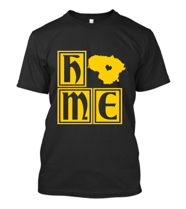 Lithuania Europe HOME With Heart Map T-Shirt