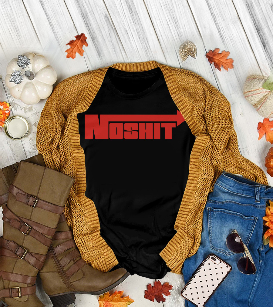 Noshit Red Bold Text with Arrow T-Shirt