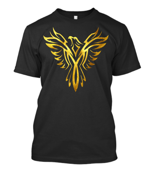 Phoenix Tribal Bird Golden Emblem T-Shirt