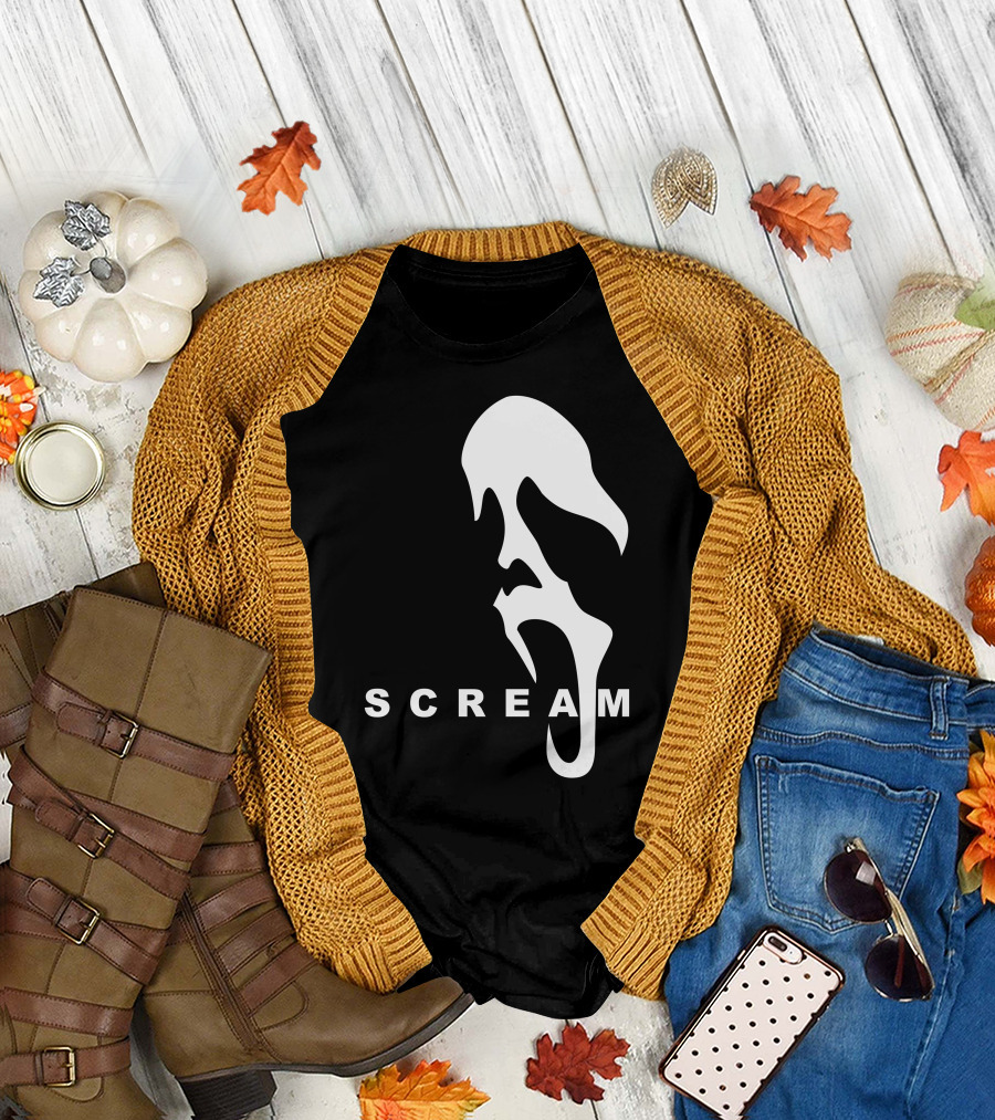 Scream Ghostface Slasher Horror Mask T-Shirt