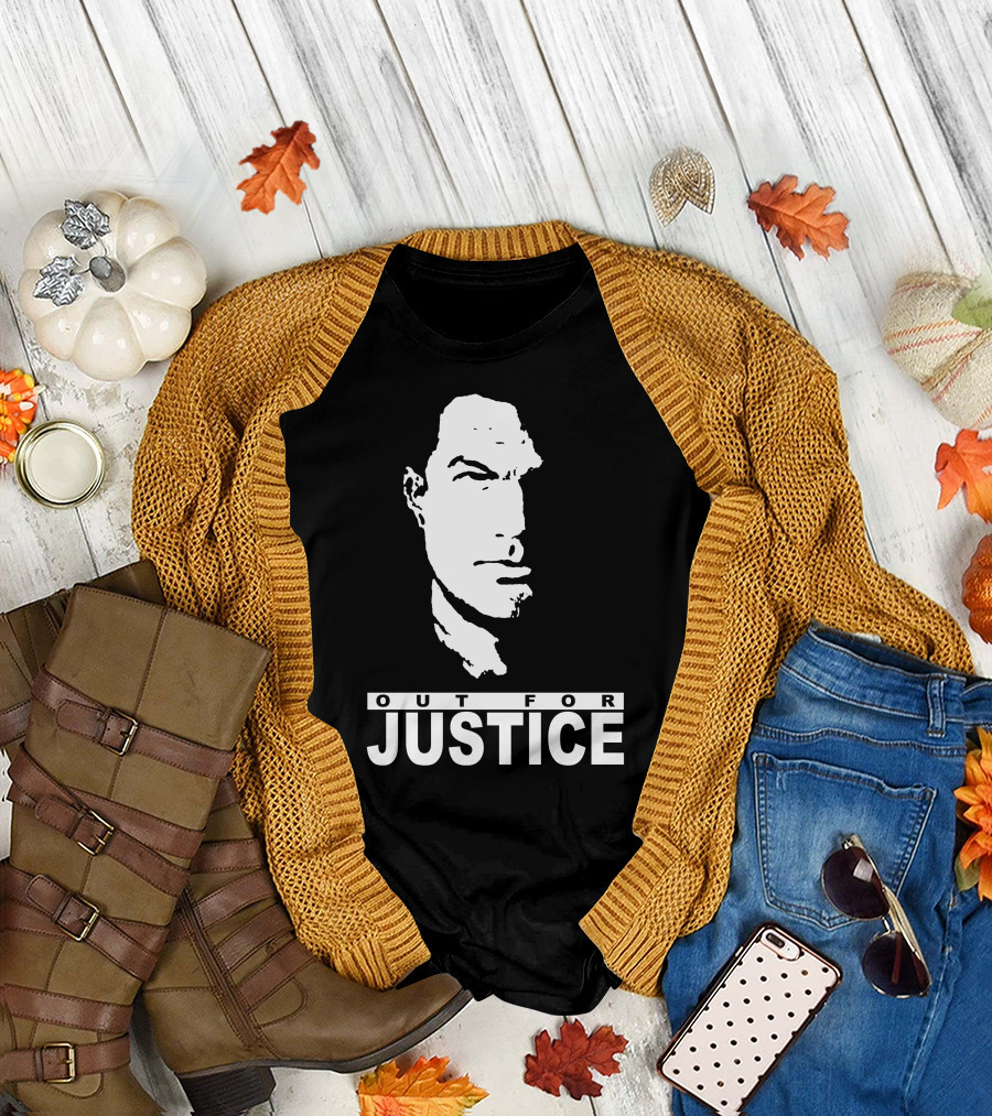 Steven Seagal Out For Justice Minimalist Monochrome T-Shirt