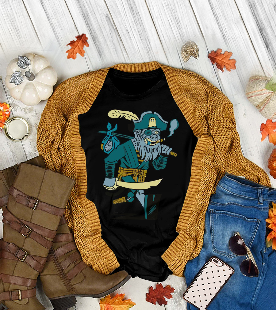 Apelad Pirate Smoking Cigar with Sword and Sack T-Shirt