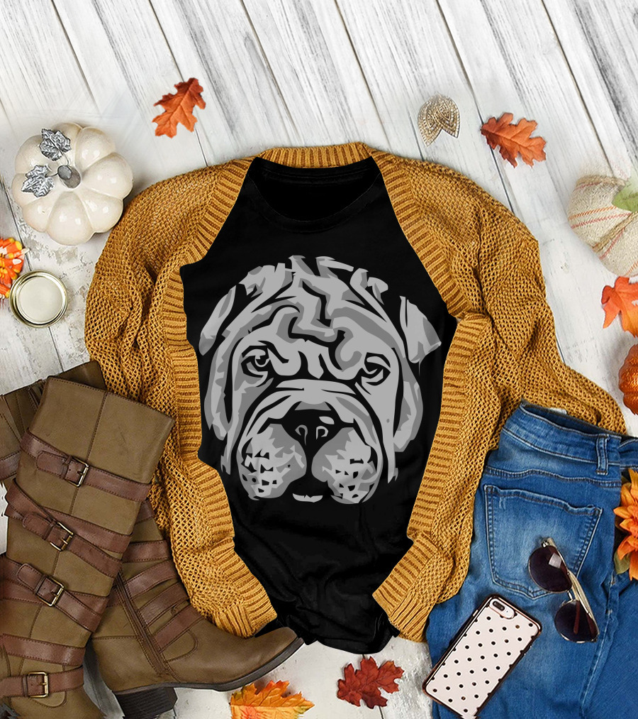 Ask Me About My Shar Pei Dog Face T-Shirt