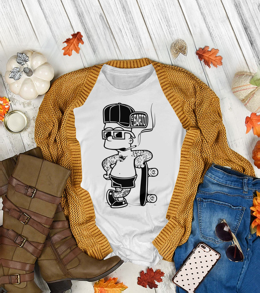 El Barto Skateboard Graffiti T-Shirt