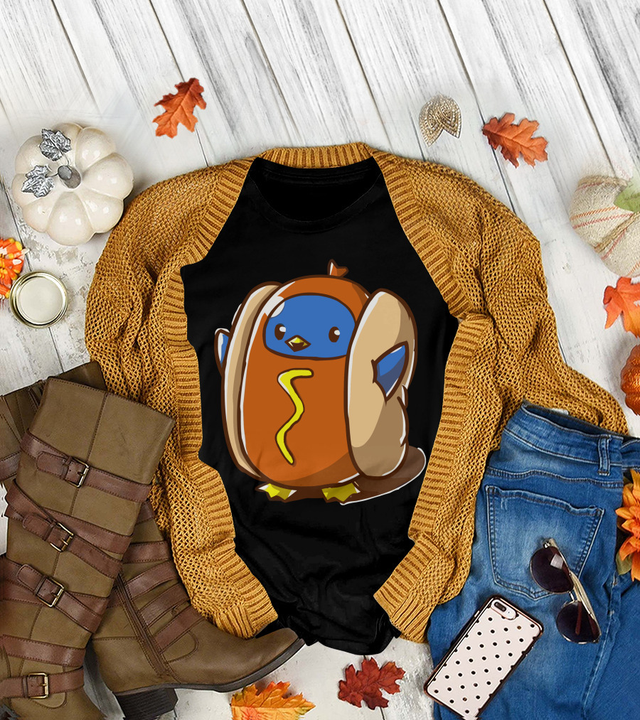Nationalhotdogday Penguin Hotdog Character T-Shirt