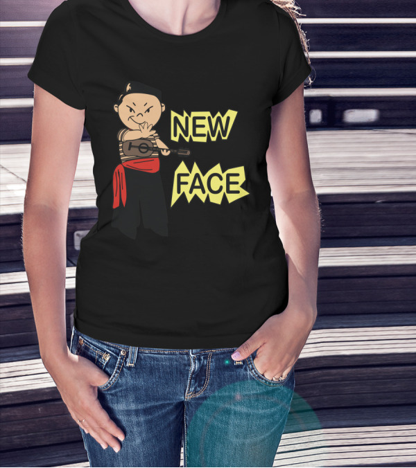 NEW FACE Cartoon Musician Character T-Shirt