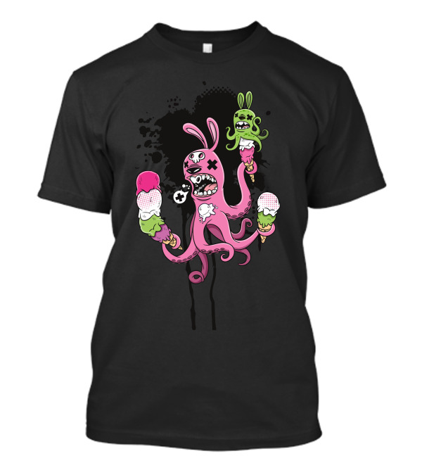 Octocream Delight With Colorful Ice Cream And Bunny Scoops T-Shirt