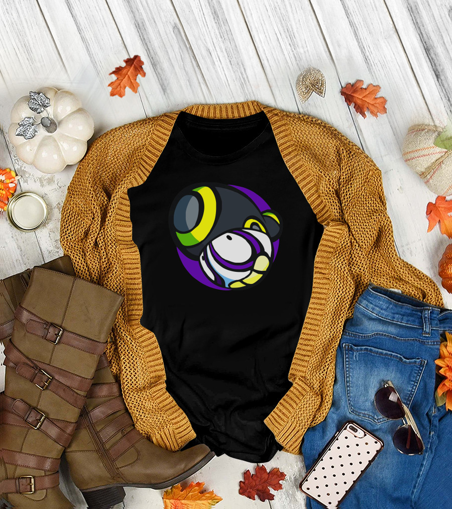Pan Funky Cartoon Character with Headphones T-Shirt