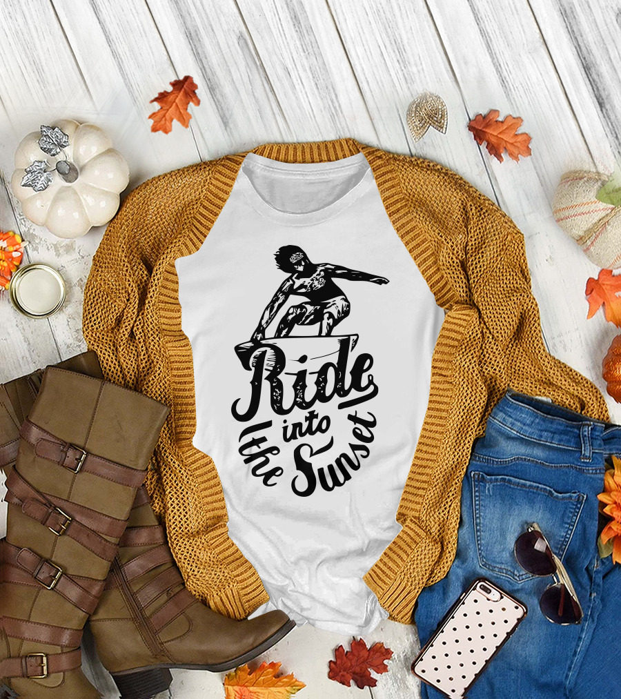Ride Into The Sunset Surfing Adventure T-Shirt