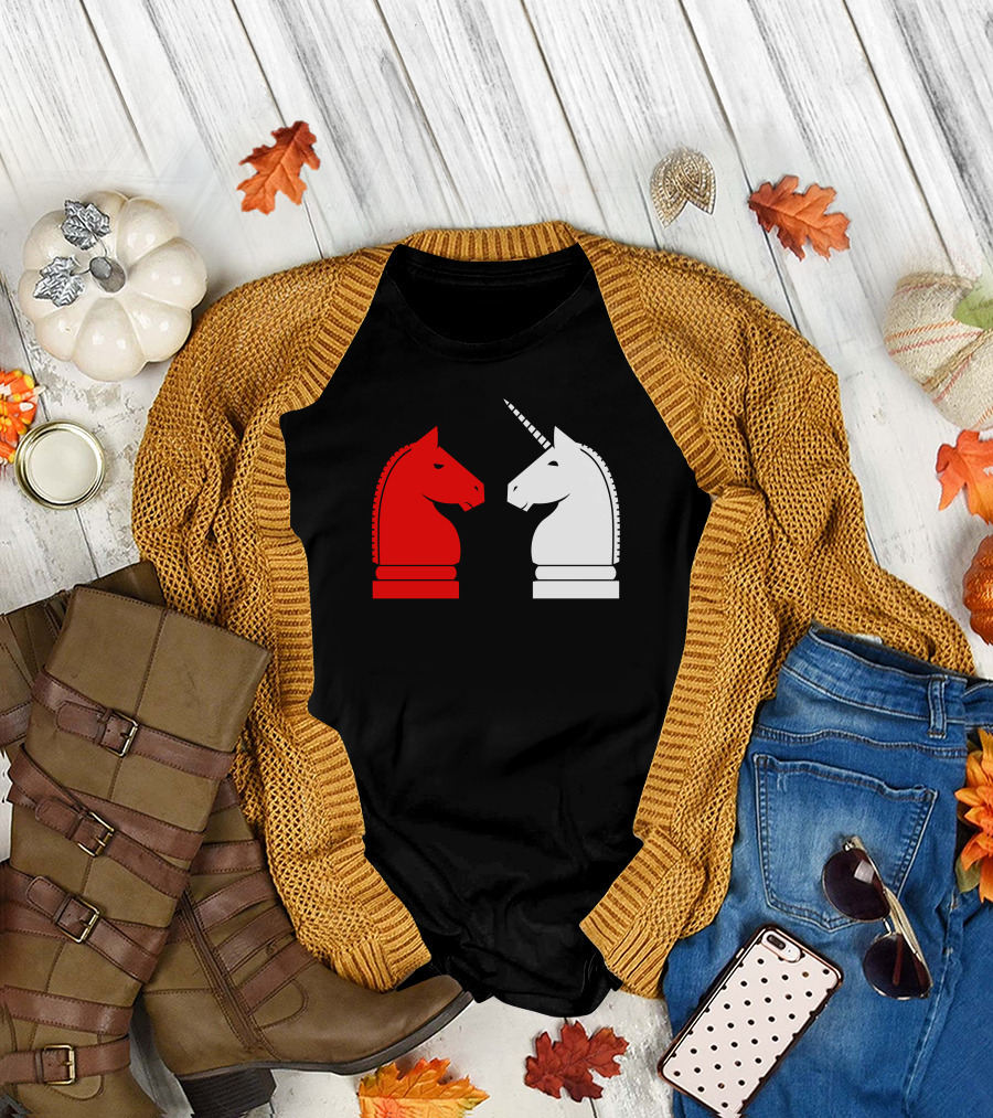 Chess Unicorn vs Red Knight Iconic Battle T-Shirt