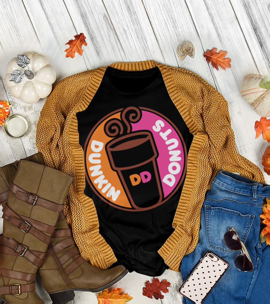 Dunkin Donuts Coffee Cup Icon With DD Initials T-Shirt