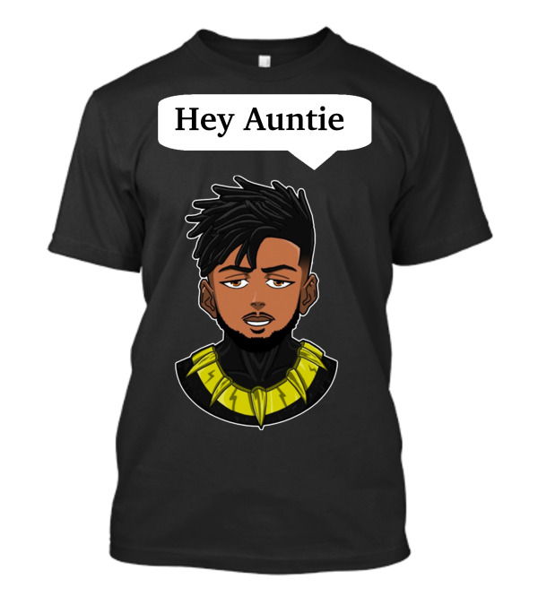 Killmonger Hey Auntie Black Panther Anime Style Fan T-Shirt