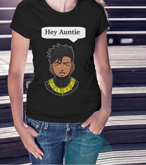 Killmonger Hey Auntie Black Panther Anime Style Fan T-Shirt