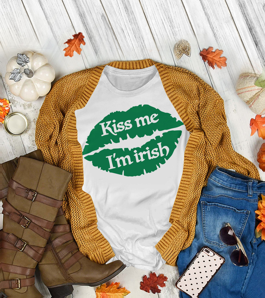 Kiss Me I'm Irish Green Lips St. Patrick's Day T-Shirt