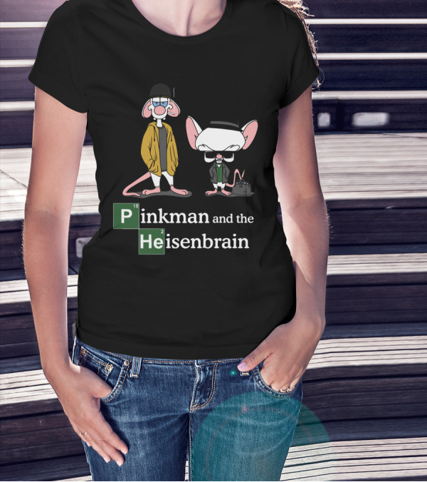 Pinkman And The Heisenbrain Breaking Bad Parody Featuring Pinky And The Brain Characters T-Shirt