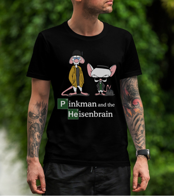 Pinkman And The Heisenbrain Breaking Bad Parody Featuring Pinky And The Brain Characters T-Shirt