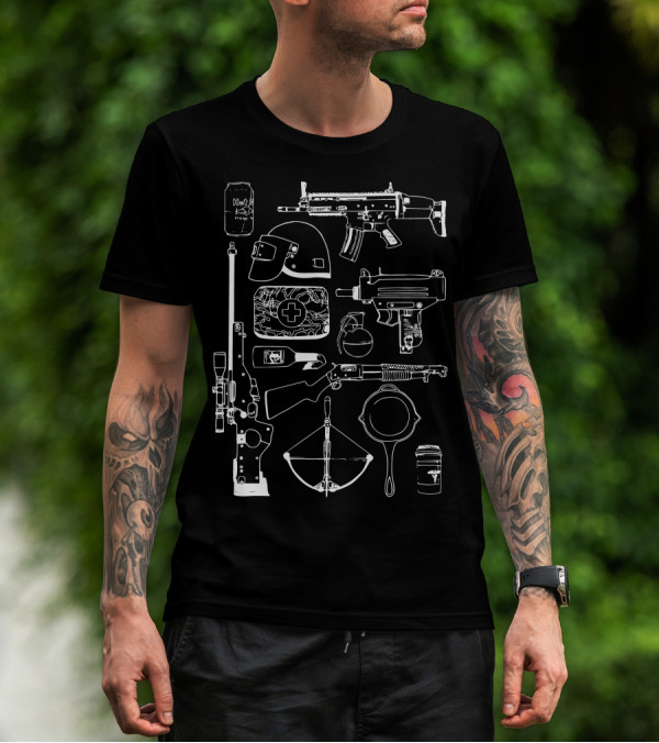 Playerunknown Battlegrounds Equipment And Weapons Collection T-Shirt