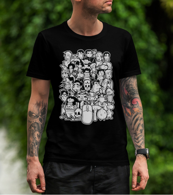 Point And Click Adventure Game Characters Collage T-Shirt