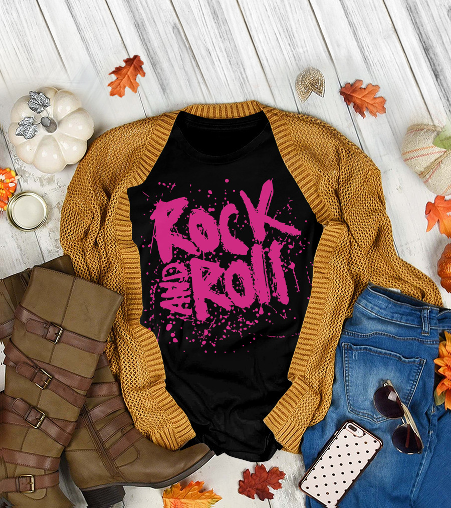 Rock and Roll Splatter Pink T-Shirt