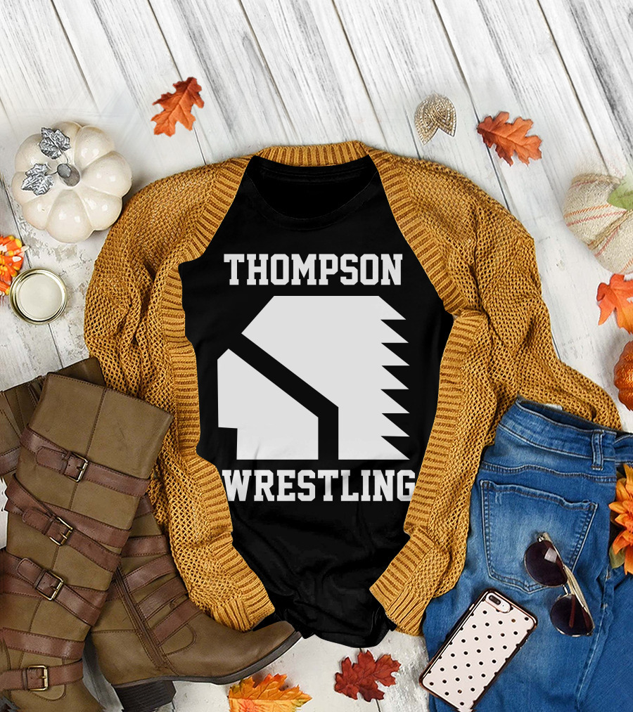 Thompson High School Wrestling Indian Headdress Vision Quest T-Shirt