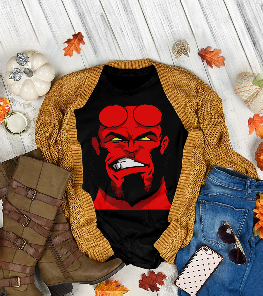 Hellboy Red Face Art Comic Character T-Shirt