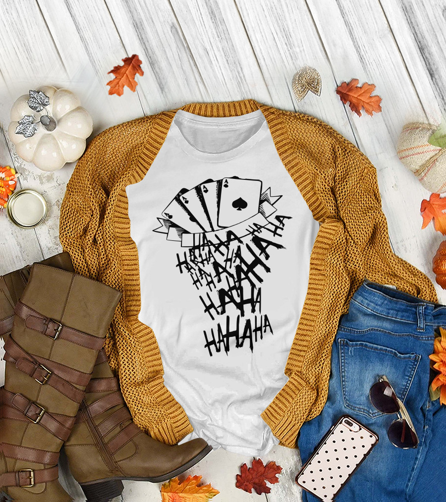 Joker Hahaha Playing Cards and Spades T-Shirt