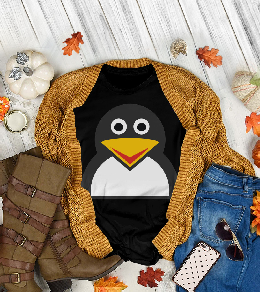 Linux Penguin Face T-Shirt