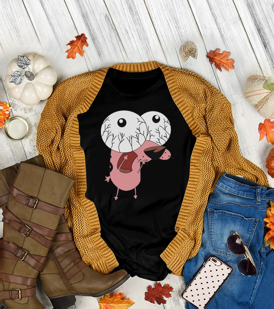 Personnage De Cartoon Oeil Globuleux et Rose T-Shirt