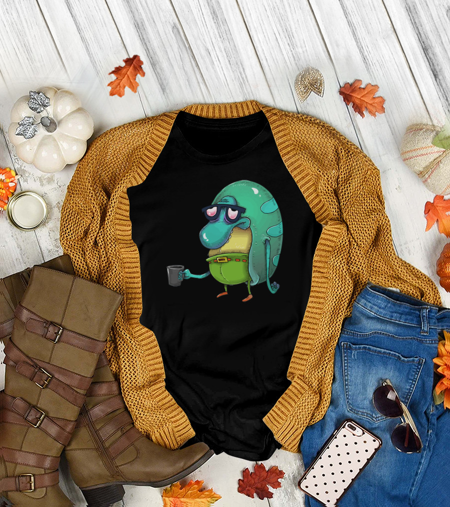 Philbert Before Coffee Cartoon Character with Coffee Cup T-Shirt