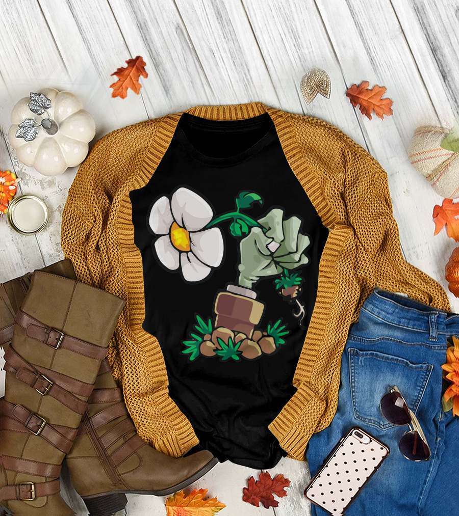 Plants vs. Zombies Fist Holding Flower T-Shirt