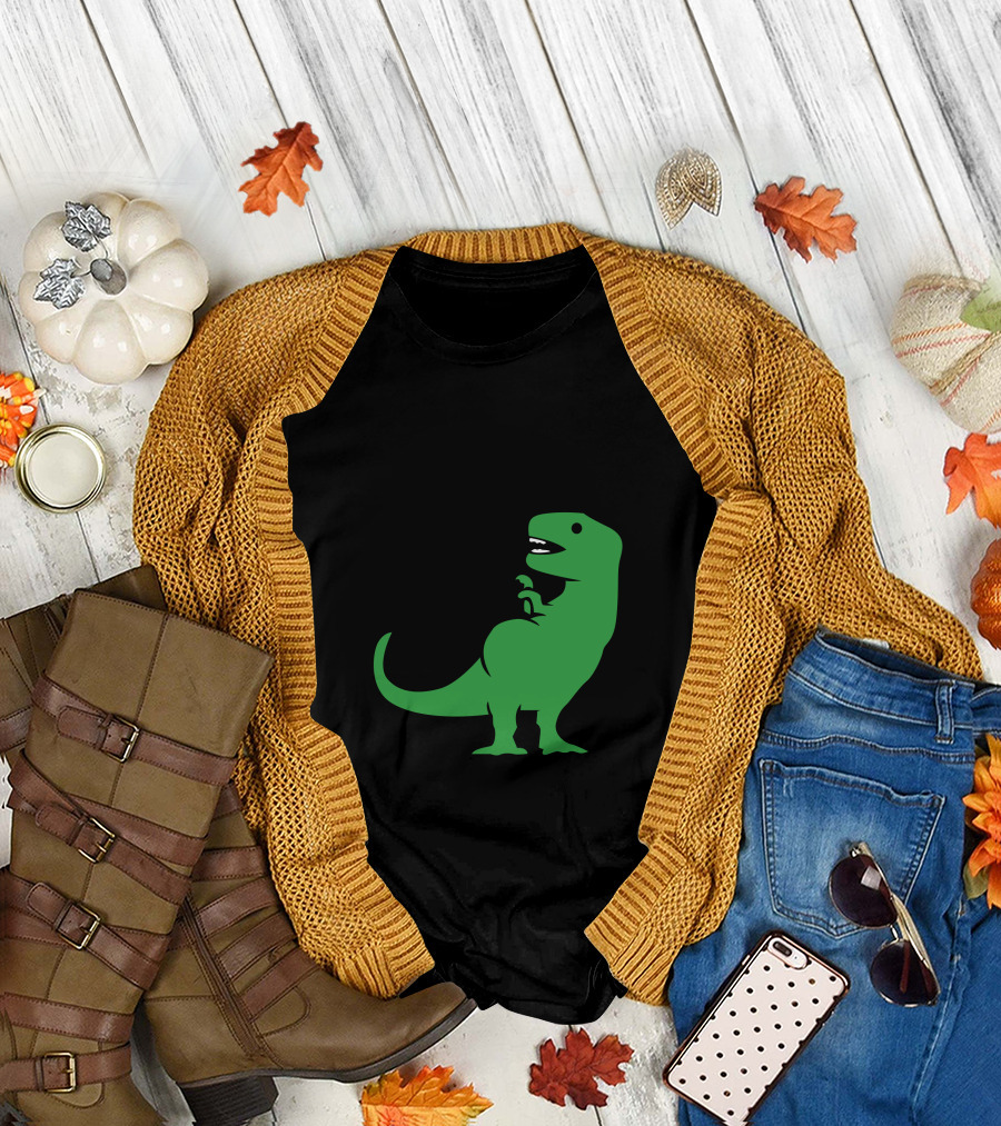 Pregasaurus Rex Green Dinosaur T-Shirt